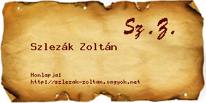 Szlezák Zoltán névjegykártya